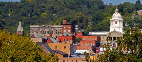 View of Fairmont West Virginia skyline